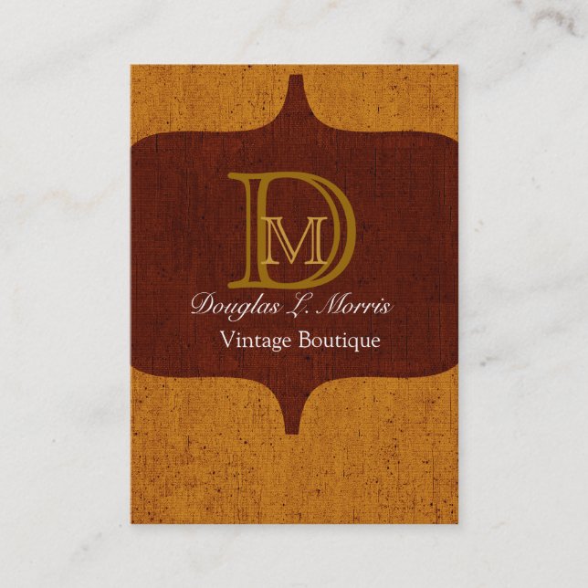 Modern Elegant Monogram-Vintage Visitkort (Framsida)