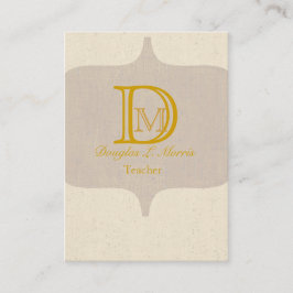 Modern Elegant Monogram-Vintage Visitkort