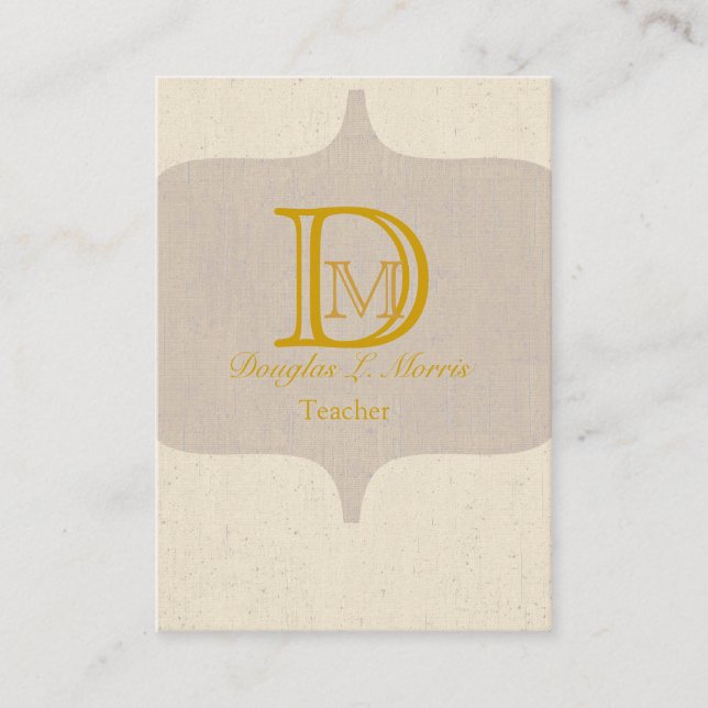 Modern Elegant Monogram-Vintage Visitkort (Framsida)