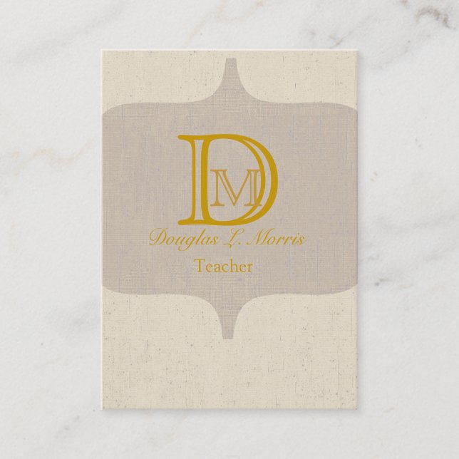 Modern Elegant Monogram-Vintage Visitkort (Framsida)