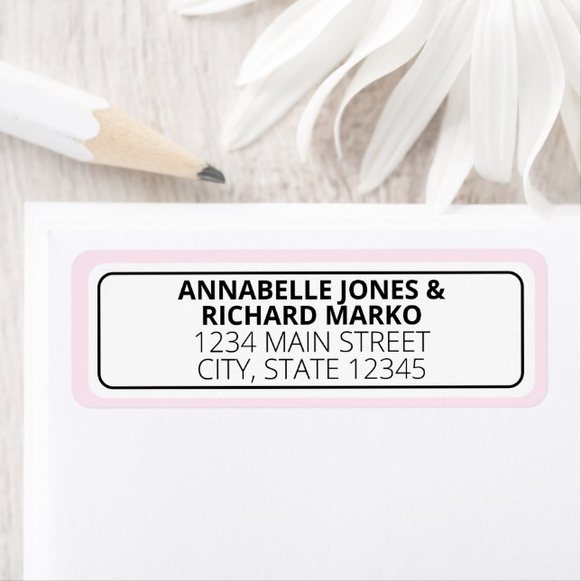 Modern Elegant Monogram Wedding Address Label Returadress Etikett (Insitu)