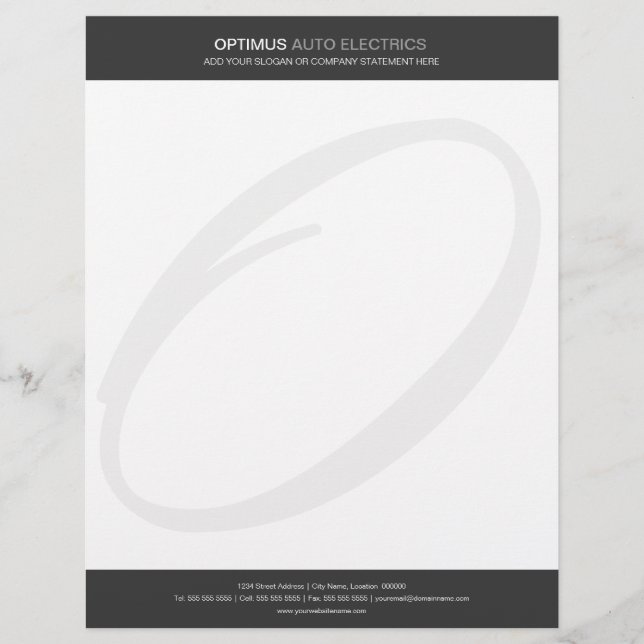 Modern & elegant Monogramanpassningsbar Brevhuvud (Framsida)