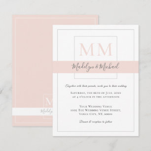 Modern Elegant monogrambröllopsinbjudan