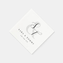 Modern Elegant Monogrammed enkel Bröllop Pappersservett