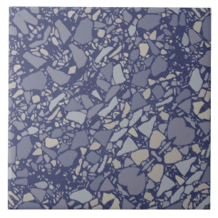 Modern Elegant Mörk blått Terrazzo-effektpanel Kakelplatta