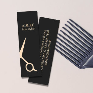 Modern Elegant Mörk Grått Pastel Scissors Hair Mini Visitkort