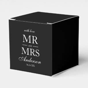 Modern Elegant Mr. och Mrs. Bröllop Black Presentaskar