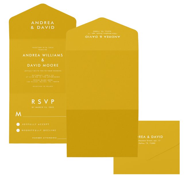 Modern Elegant Mustard Gult Minimalist Bröllop (Skapare uppladdad)