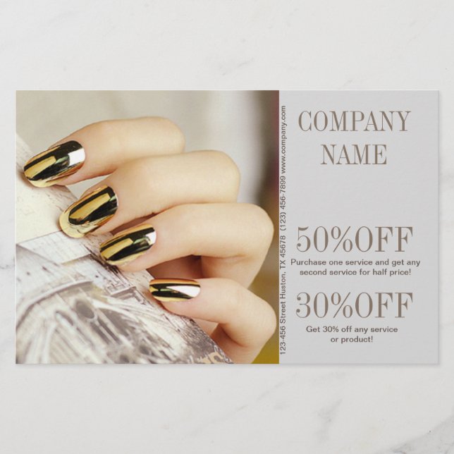 modern elegant, nagel nagelsalong flygblad (Framsidan)