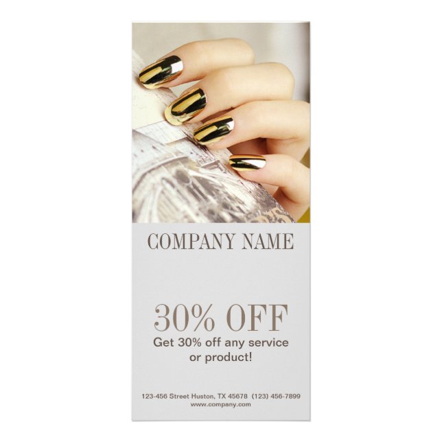 modern elegant, nagel nagelsalong reklamkort (Framsidan)
