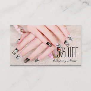 modern elegant, nagel nagelsalong visitkort