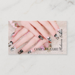 modern elegant, nagel nagelsalong visitkort