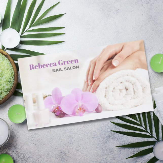 Modern Elegant Nail Artist Nail Salon Manicurist Visitkort (Modern Elegant Nail Artist Nail Salon Manicurist Business Card)