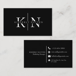 Modern Elegant Namn Initialer Monogram Visitkort