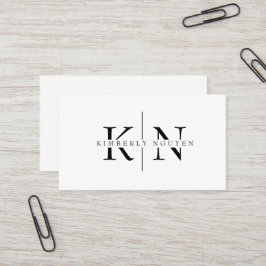 Modern Elegant Namn Initialer Monogram Visitkort