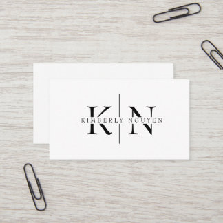 Modern Elegant Namn Initialer Monogram Visitkort