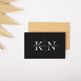 Modern Elegant Namn Initialer Monogram Visitkort