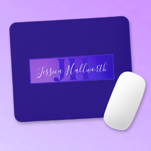 Modern Elegant Namn & Monogram Ombre Lila Musmatta