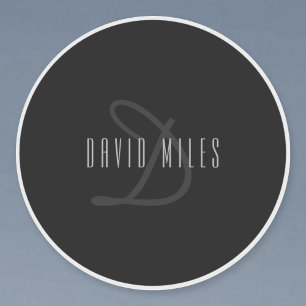 Modern Elegant Namn och Monogram   Genomskinlig Klistermärken