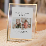 Modern Elegant när vi var Bordsnumret Åldersfoto<br><div class="desc">Dessa är elegant, modern, personlig, "när vi var" fotospråk med ett modernt typsnitt och en minimalistisk bordsnummer. Redigera de flesta* formuleringarna och alla färg. // Om du vill ha matchande artiklar går du till "HARLOW"-samlingen i Nicole Zazzle-butiken med vänlig hjälp. * Om du tycker om den här designen men inte...</div>
