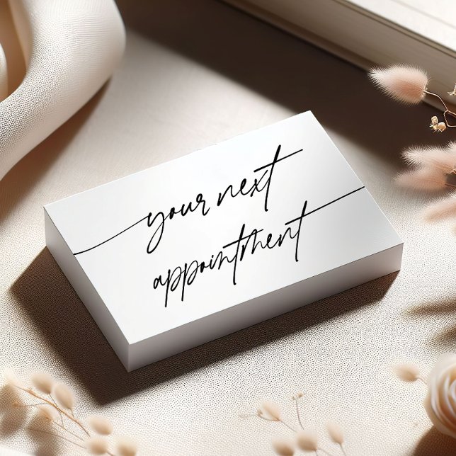 Modern Elegant nästa Möte skript Tidsbeställning Kort (Skapare uppladdad)