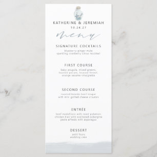Modern Elegant Nautical Seashell Script Menu Meny