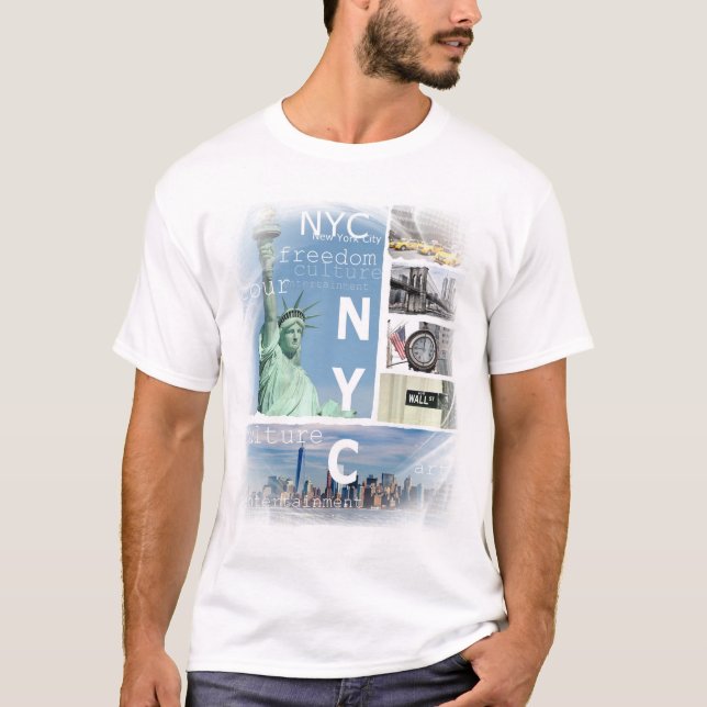 Modern Elegant New York City Manhattan Nyc T Shirt (Framsida)