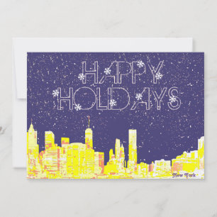 Modern Elegant New York City Siluett Julkort