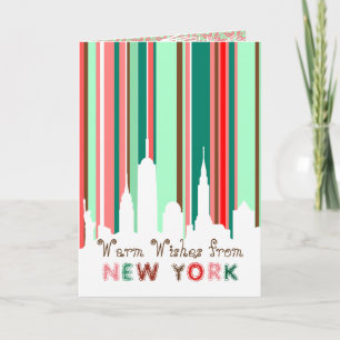 Modern Elegant New York City Siluett Julkort Helgkort