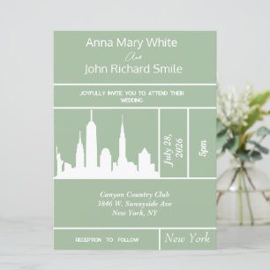 Modern Elegant New York City Skyline-inbjudan Inbjudningar
