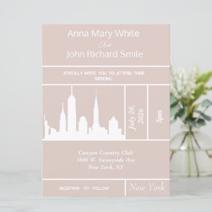Modern Elegant New York City Skyline-inbjudan Inbjudningar