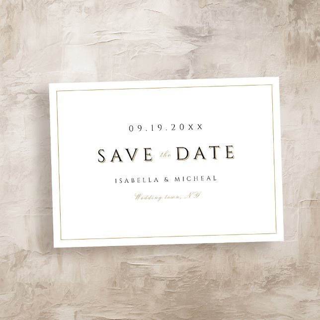 Modern Elegant, nutida Classy Luxury Spara datumet (Simple Elegant Modern Classy Luxury Save The Date)