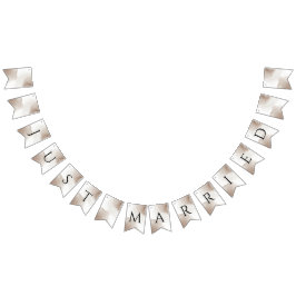 Modern Elegant Ny gifta Newlyweds Vimplar