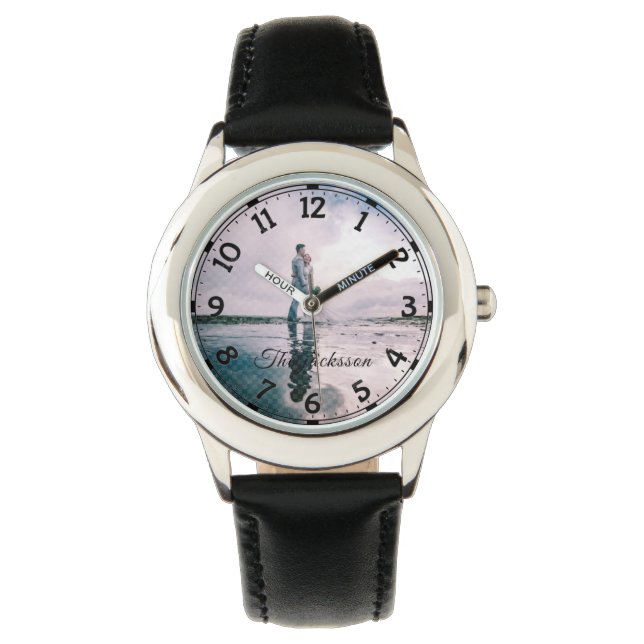Modern Elegant - nyheten Bröllop-fotoårsdagen Armbandsur (Framsida)