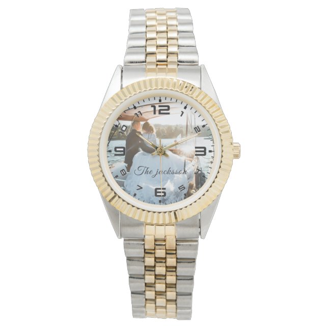 Modern Elegant - nyheten Bröllop-fotoårsdagen Armbandsur (Framsida)