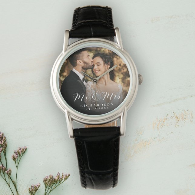 Modern Elegant - nyheten Bröllop-fotoårsdagen Armbandsur (Skapare uppladdad)
