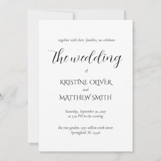 Modern Elegant och Minimalistisk Bröllopsinbjudan Inbjudningar