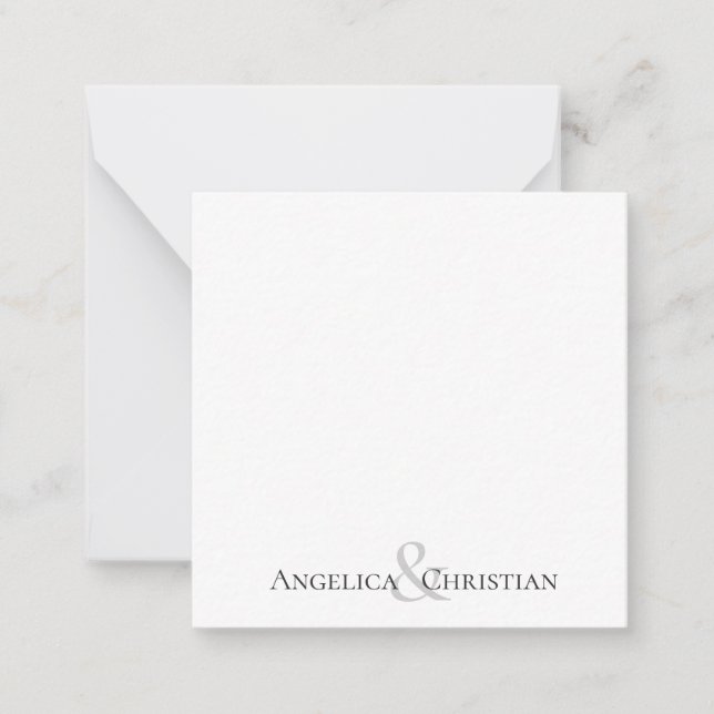 Modern Elegant Par Personlig Stationery Anteckningskort (Framsida)