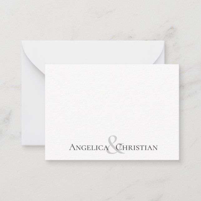 Modern Elegant Par Personlig Stationery Anteckningskort (Framsida)