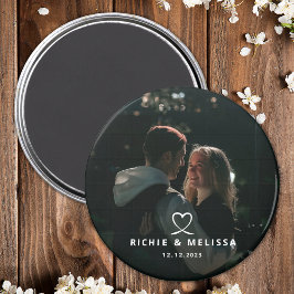Modern Elegant par Photo Anpassningsbar Date Magne Magnet