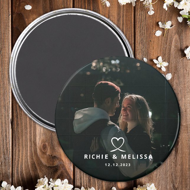 Modern Elegant par Photo Anpassningsbar Date Magne Magnet (Skapare uppladdad)