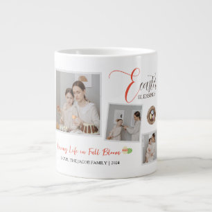 Modern Elegant Påsk Blessens Script 3-foto Jumbo Mugg