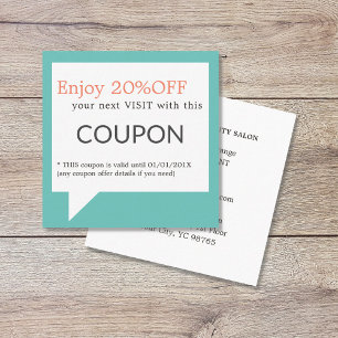 Modern Elegant Pastel Färg Beauty Coupon Rabattkort