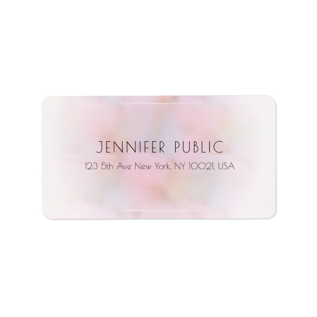 Modern Elegant Pastel Färg - enkel mall Adressetikett (Framsidan)