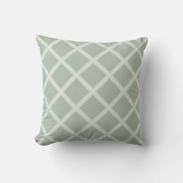 Modern Elegant Pastel Grönt Geometric Template Kudde (Framsida)