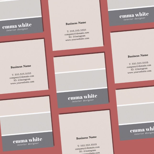 Modern Elegant Pastel Rand Insida Designer Fyrkantigt Visitkort (Skapare uppladdad)