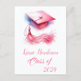 Modern Elegant Pastel-Studentmössa Vykort