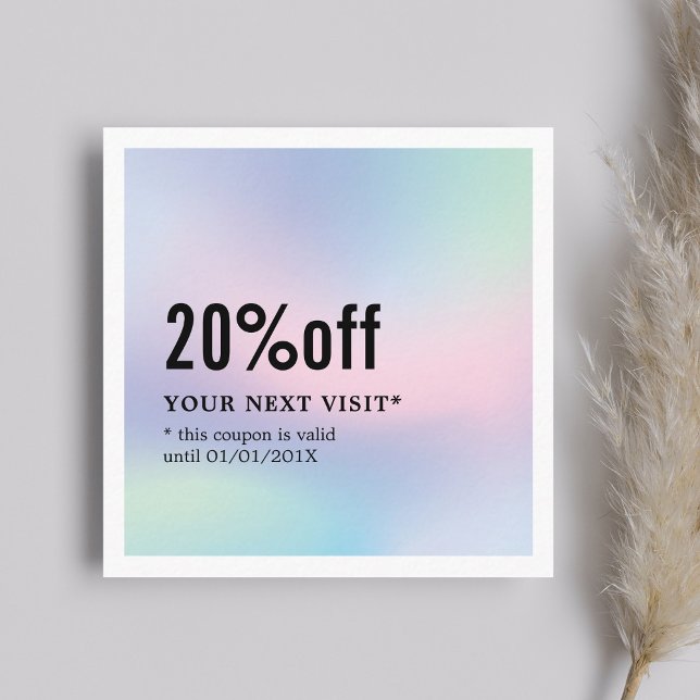 Modern Elegant Pastel White Beauty Coupon Rabattkort (Skapare uppladdad)