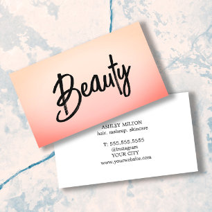Modern Elegant Pastel White Beauty Hair Makeup Visitkort