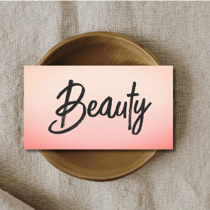 Modern Elegant Pastell Vit Skönhet Hår Makeup Visitkort